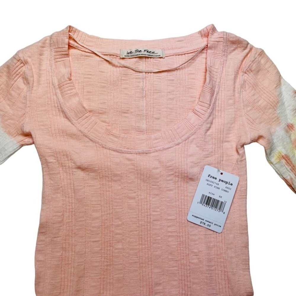 Free People Tie-Dye Scoop Neck Long Sleeve Size XS - Picture 4 of 12